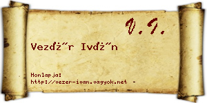 Vezér Iván névjegykártya